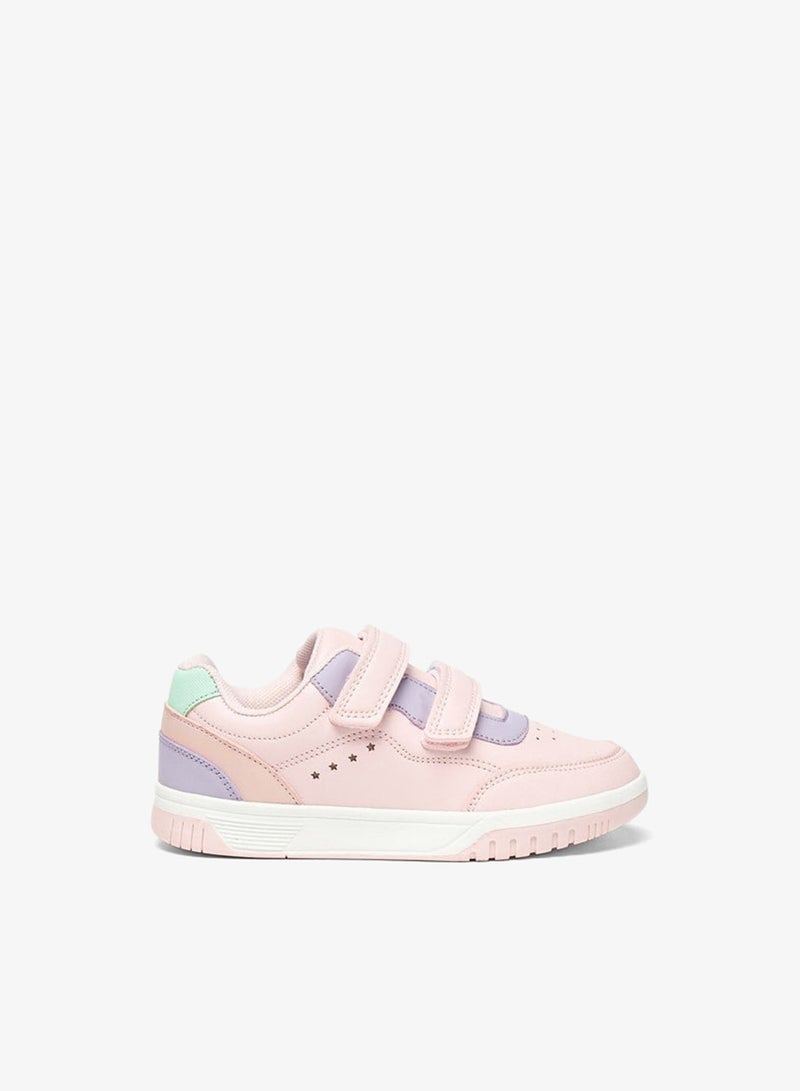 Flora Bella By Shoexpress Panelled Sneakers with Hook and Loop Closure - Image 1