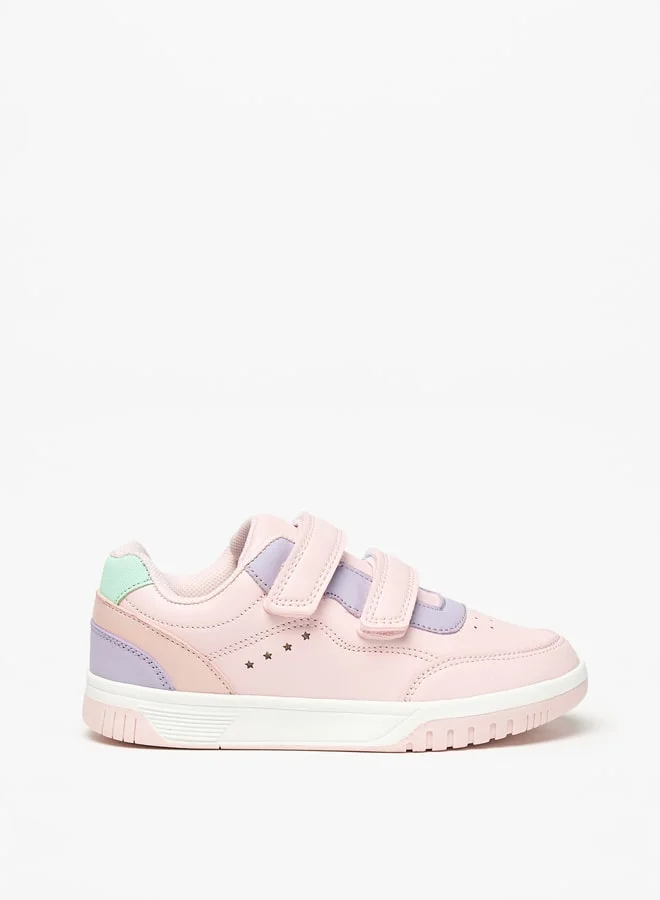 Flora Bella By Shoexpress Panelled Sneakers with Hook and Loop Closure