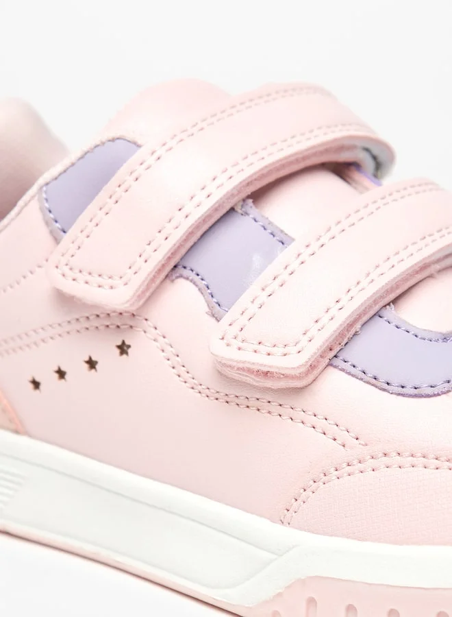 Flora Bella By Shoexpress Panelled Sneakers with Hook and Loop Closure