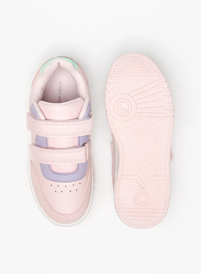 Flora Bella By Shoexpress Panelled Sneakers with Hook and Loop Closure