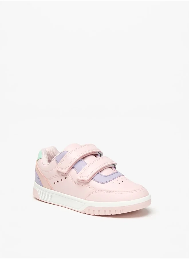 Flora Bella By Shoexpress Panelled Sneakers with Hook and Loop Closure