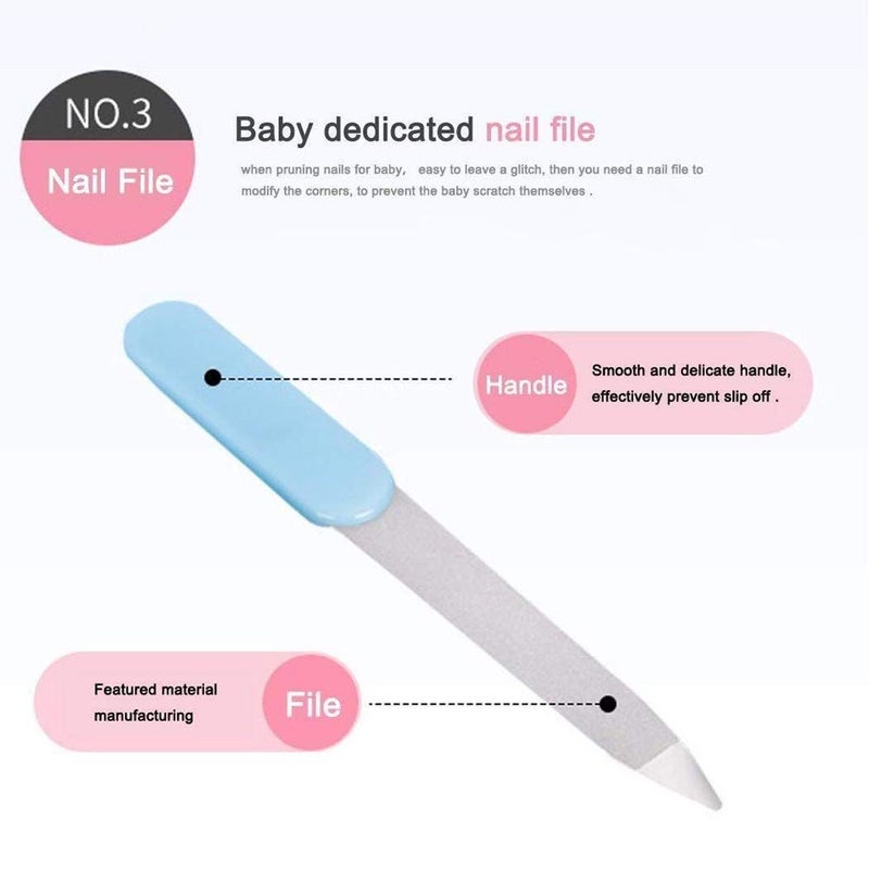 TEEROVA Baby Grooming Kit 10pcs Newborn Nursery Health care Set Baby Nail Clipper File Scissor Tweezer Thermometer Brush Comb (Blue) - Image 5