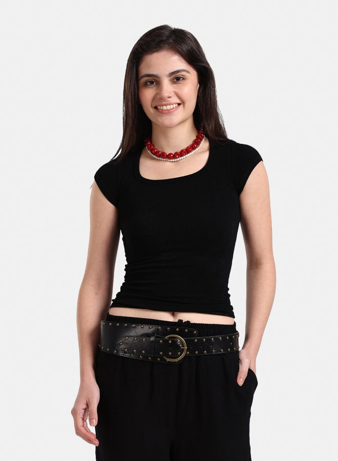 Carina Ribbed Slim Fit Top - Image 1