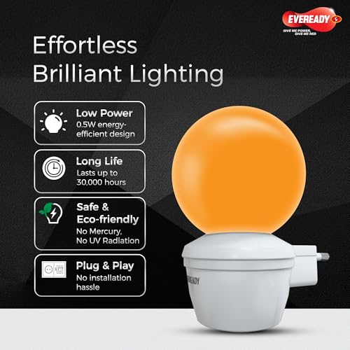 Eveready 0.5W Plug Deco Gu5_3 LED Bulb, 2-Pin Plug & Play, Orange, Long Life Upto 30000 Hours, No Mercury, No UV Radiation - Image 3