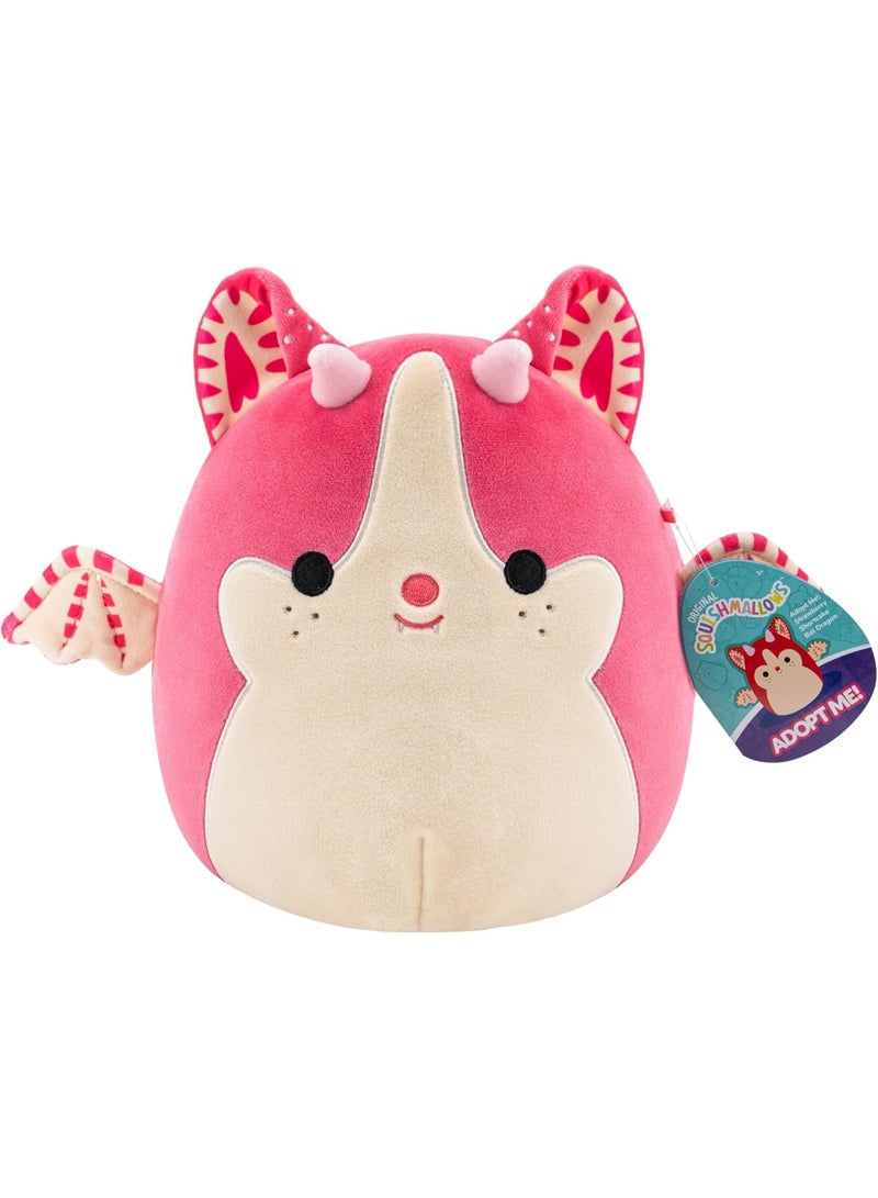 Squishmallows ADOPT ME! Squishmallow Strawberry Shortcake Bat Dragon 8-Inches Plush, Cute and Cuddly, Collectible, Squishable, Official Detailed Soft Toy, Snuggle & Squeeze Plushies - Image 1
