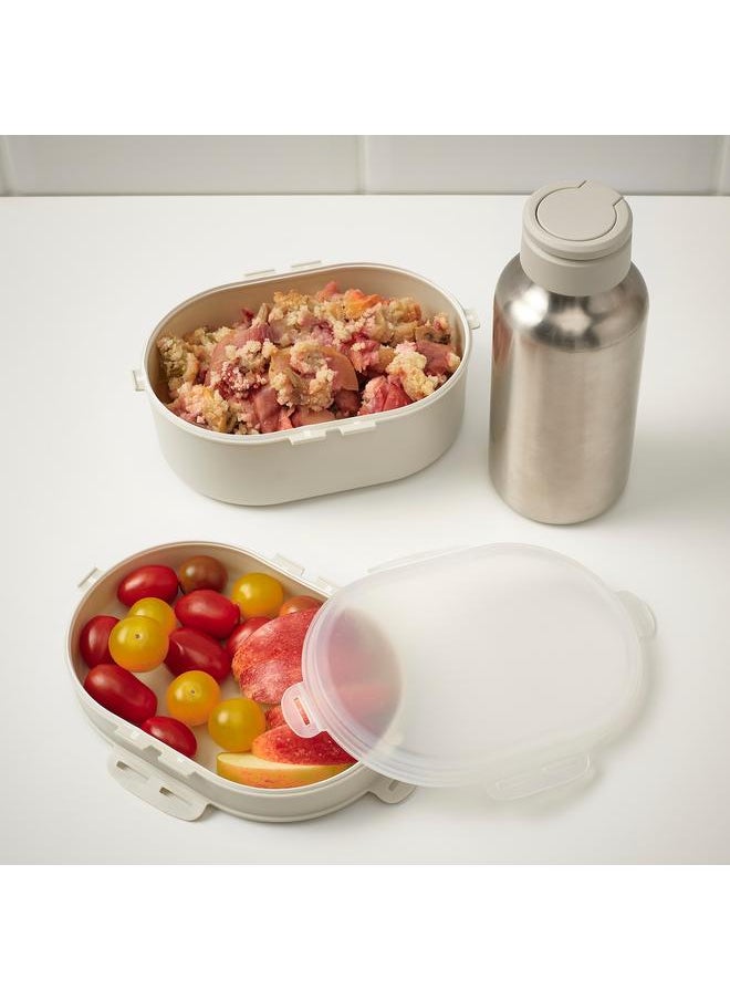Generic Stackable lunch box for dry food, light grey-beige  - Image 4