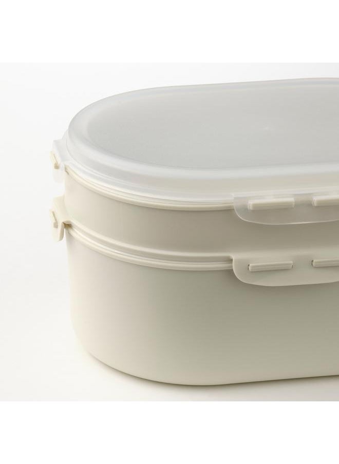 Generic Stackable lunch box for dry food, light grey-beige  - Image 2