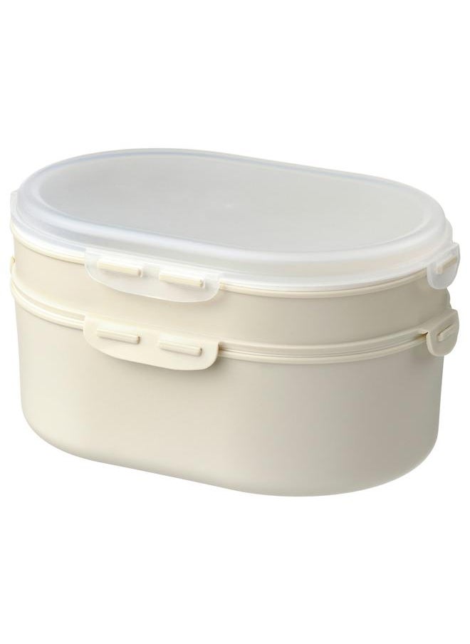 Generic Stackable lunch box for dry food, light grey-beige  - Image 1