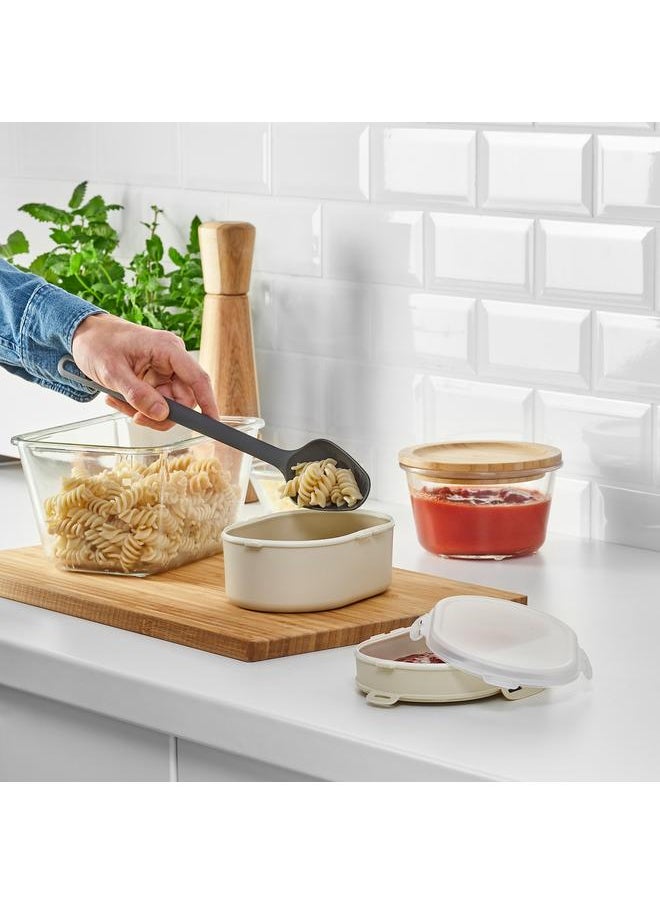 Generic Stackable lunch box for dry food, light grey-beige  - Image 5