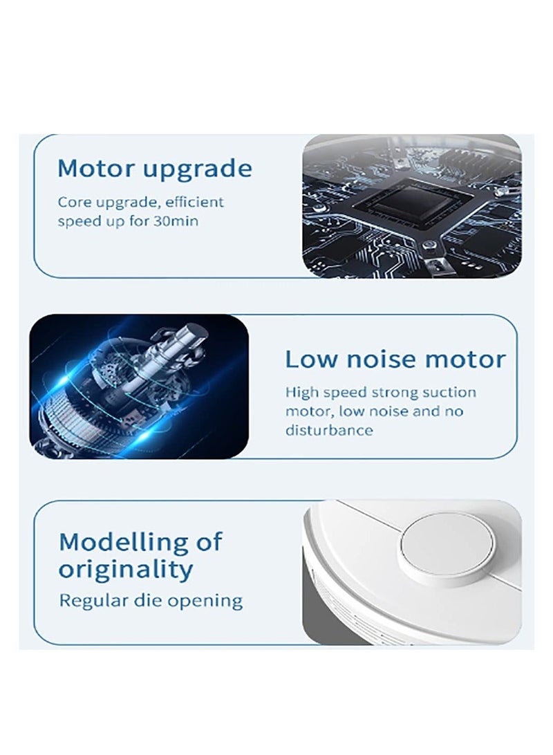 SYOSI، مكنسة كهربائية روبوتية كنس، مكنسة كهربائية روبوتية ذكية 3 في 1 مع شريحة ذكية لتجنب العوائق، تصميم نحيف، ضوضاء منخفضة، للسجاد والأرضيات الصلبة وشعر الحيوانات الأليفة - Image 4