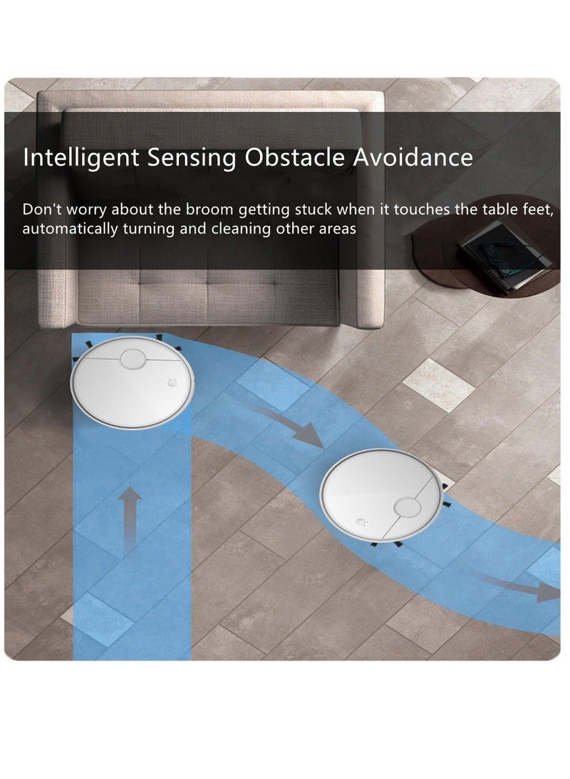 SYOSI، مكنسة كهربائية روبوتية كنس، مكنسة كهربائية روبوتية ذكية 3 في 1 مع شريحة ذكية لتجنب العوائق، تصميم نحيف، ضوضاء منخفضة، للسجاد والأرضيات الصلبة وشعر الحيوانات الأليفة - Image 5
