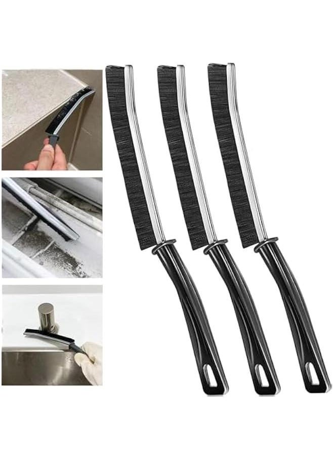 HOOKOR Gap Cleaning Brush Hand-held Crevice Cleaning Tool Hard-bristled Window Groove Cleaning Brush, Small Crevice Cleaning Brushes for Blind, Baseboard, Fan, Window or Sliding Door Track (3 Pack)  - Image 1
