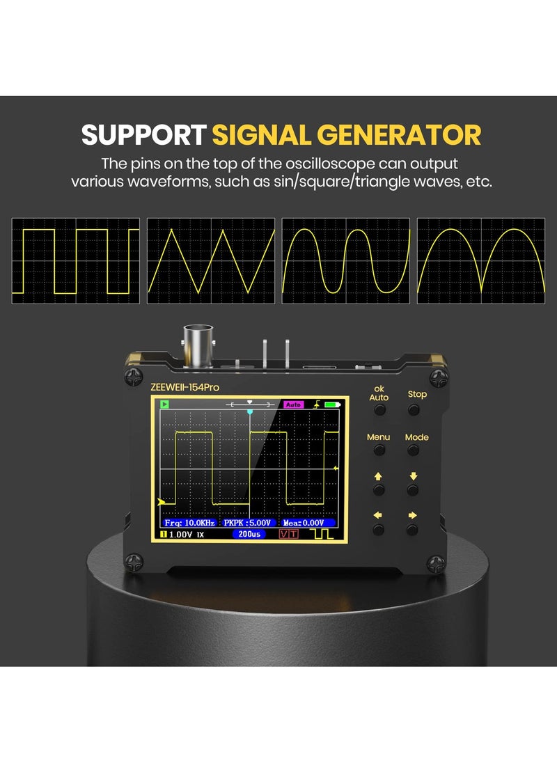 Generic - Mini Handheld Digital Oscilloscope, Support Persistence, PWM, 14 Type Measurement, 40MSa/s Sampling Rate, 18MHz Bandwidth, Signal Generator Frequency 500Khz, 2.4” LCD Display Suporrt 10X, 100X Probe - Image 1