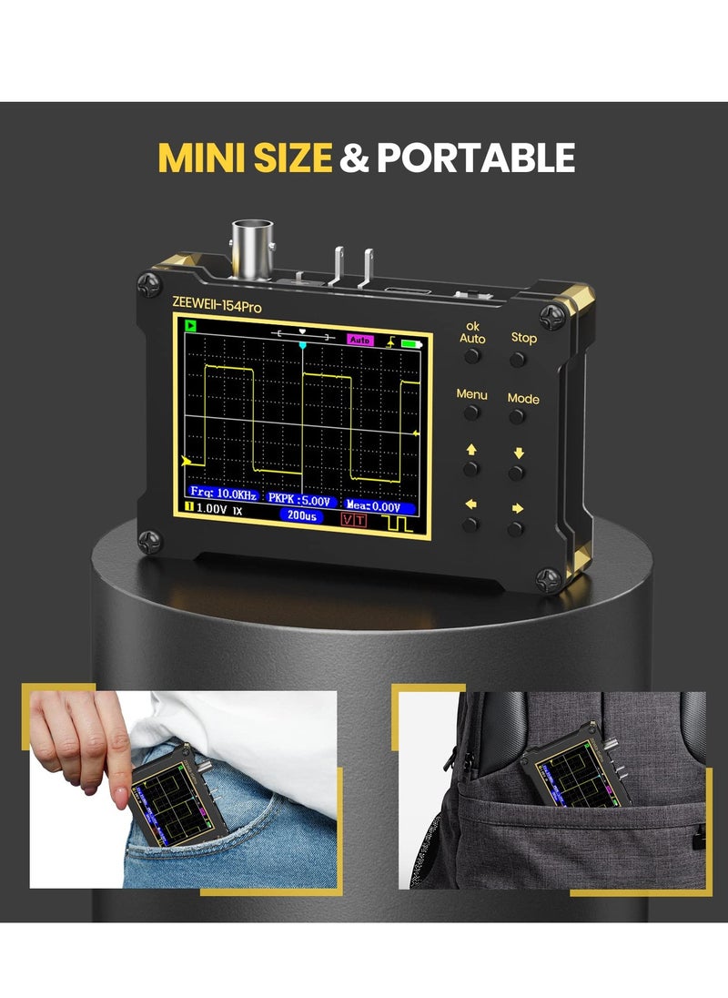 Generic - Mini Handheld Digital Oscilloscope, Support Persistence, PWM, 14 Type Measurement, 40MSa/s Sampling Rate, 18MHz Bandwidth, Signal Generator Frequency 500Khz, 2.4” LCD Display Suporrt 10X, 100X Probe - Image 1