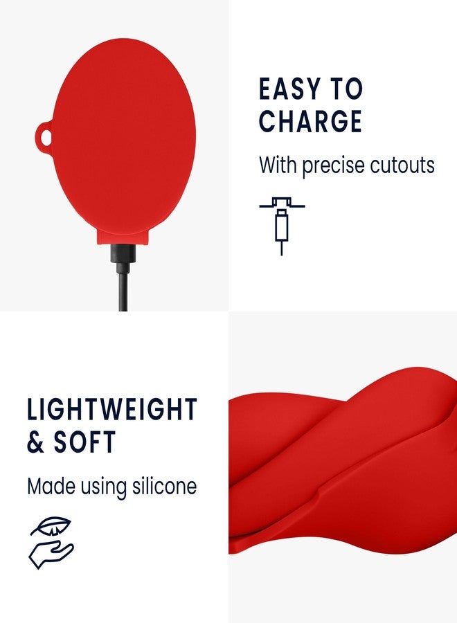 kwmobile حافظة kwmobile متوافقة مع CMF بواسطة Nothing Buds Pro - غطاء سيليكون لحامل سماعات الأذن - أحمر - Image 4