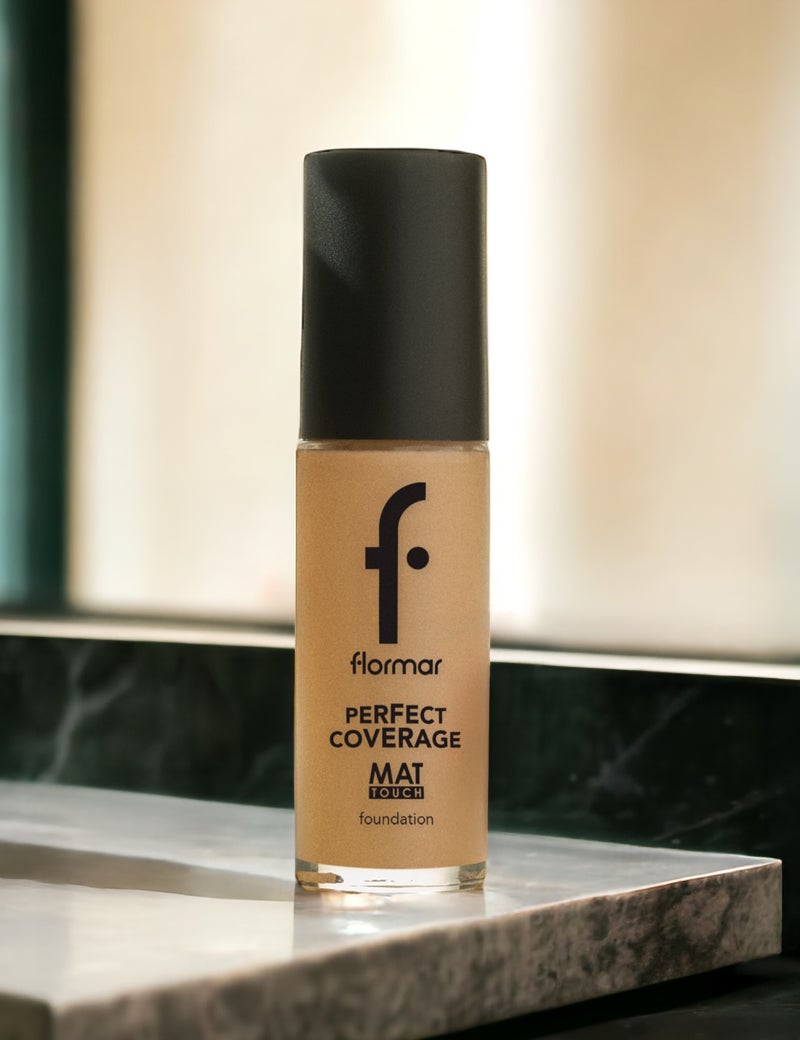 فلورمار Perfect Coverage Mat Touch Foundation – 304 Nude Ivory – Matte Finish Foundation, Oil-Control Effect, High Coverage Look, Smooth Skin Appearance 304-NUDE IVORY NP - Image 5