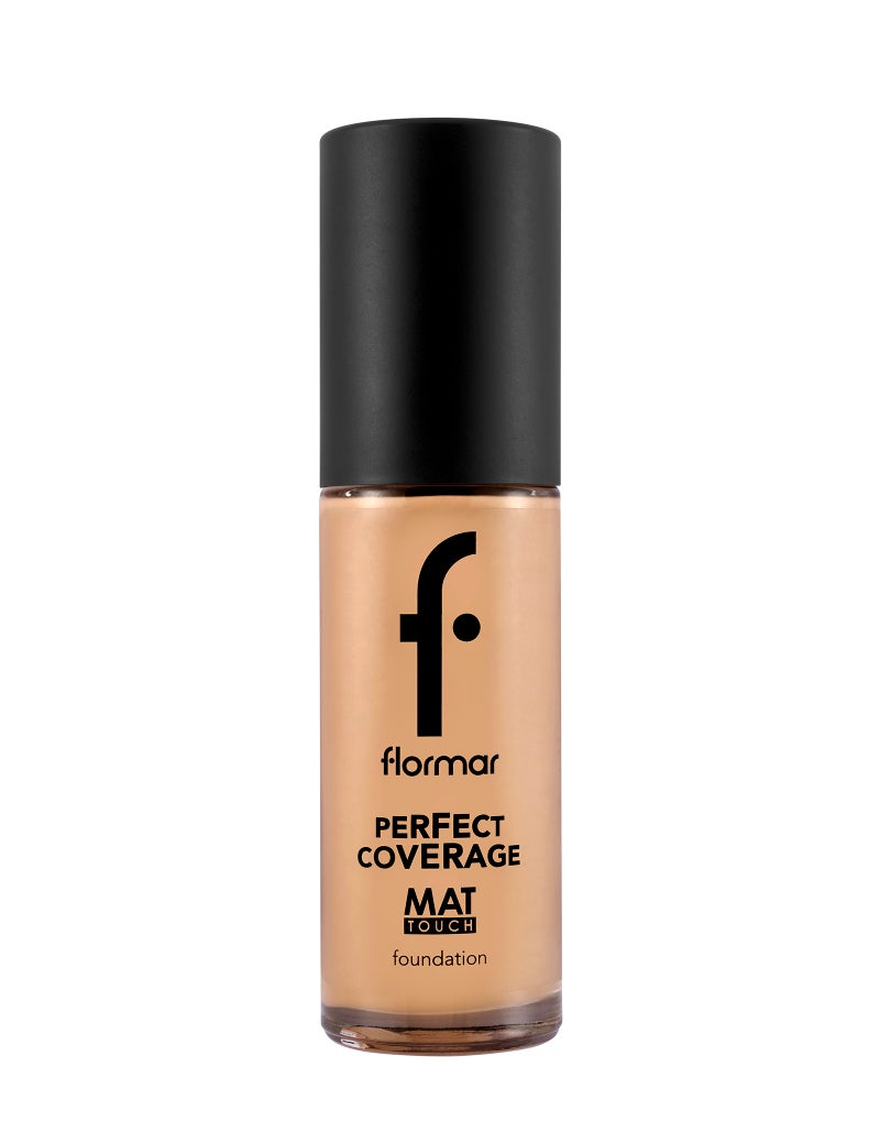فلورمار Perfect Coverage Mat Touch Foundation – 304 Nude Ivory – Matte Finish Foundation, Oil-Control Effect, High Coverage Look, Smooth Skin Appearance 304-NUDE IVORY NP - Image 1