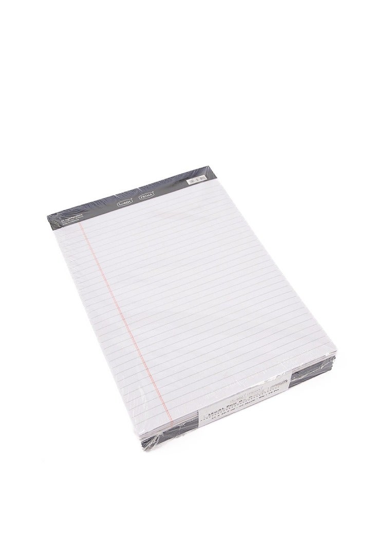 بريما دفتر كتابة قانونية مقاس A4 أبيض — دفتر بحجم A4 (210×297 مم)؛ 100 ورقة لكل دفتر للاستخدام المطوّل، سطح كتابة ناعم عالي الجودة، حواف مثقوبة للتمزيق النظيف، ظهر كرتوني سميك لدعم الكتابة الرسميّة - Image 1