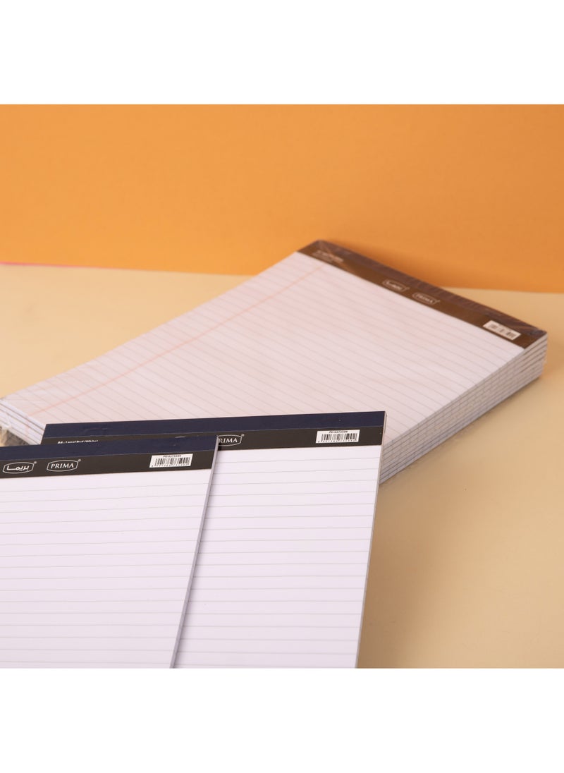 بريما دفتر كتابة قانونية مقاس A4 أبيض — دفتر بحجم A4 (210×297 مم)؛ 100 ورقة لكل دفتر للاستخدام المطوّل، سطح كتابة ناعم عالي الجودة، حواف مثقوبة للتمزيق النظيف، ظهر كرتوني سميك لدعم الكتابة الرسميّة - Image 4