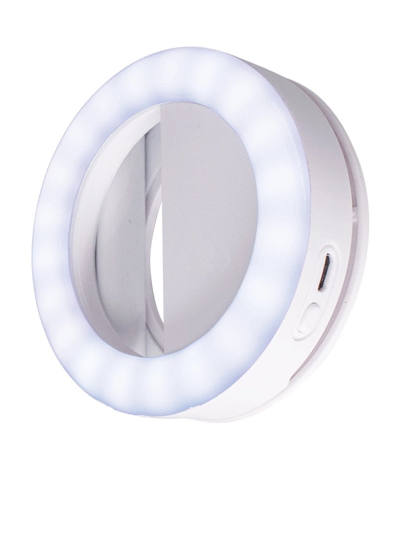 DUSALA LED Selfie Ring Light Clip On For Smartphones White - Image 3