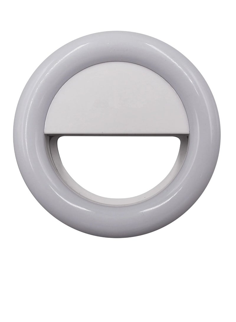 DUSALA LED Selfie Ring Light Clip On For Smartphones White - Image 2