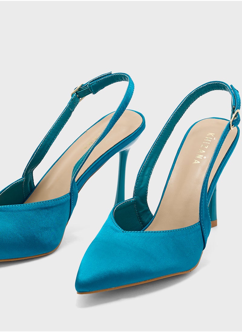 Khizana - Pointy  Satin Pump - Image 1