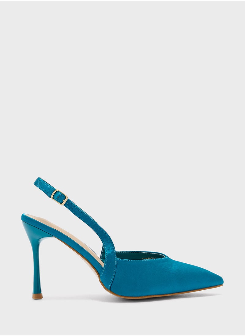 Khizana - Pointy  Satin Pump - Image 1