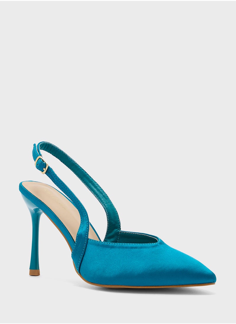 Khizana - Pointy  Satin Pump - Image 1