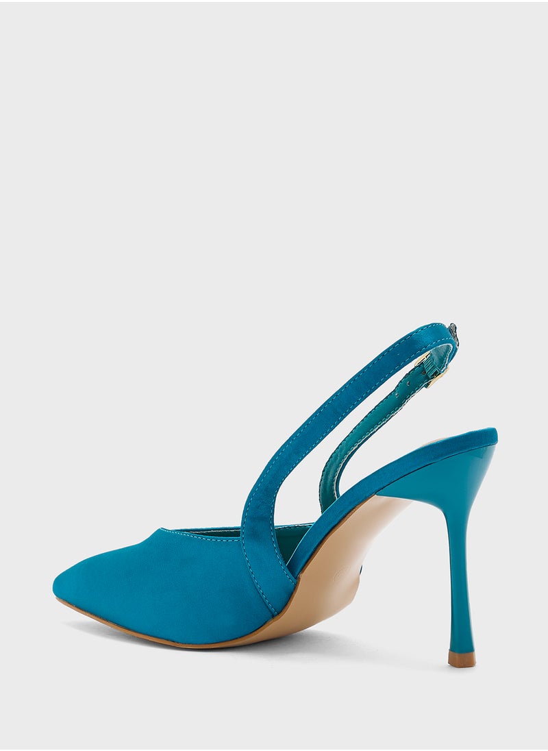 Khizana - Pointy  Satin Pump - Image 1
