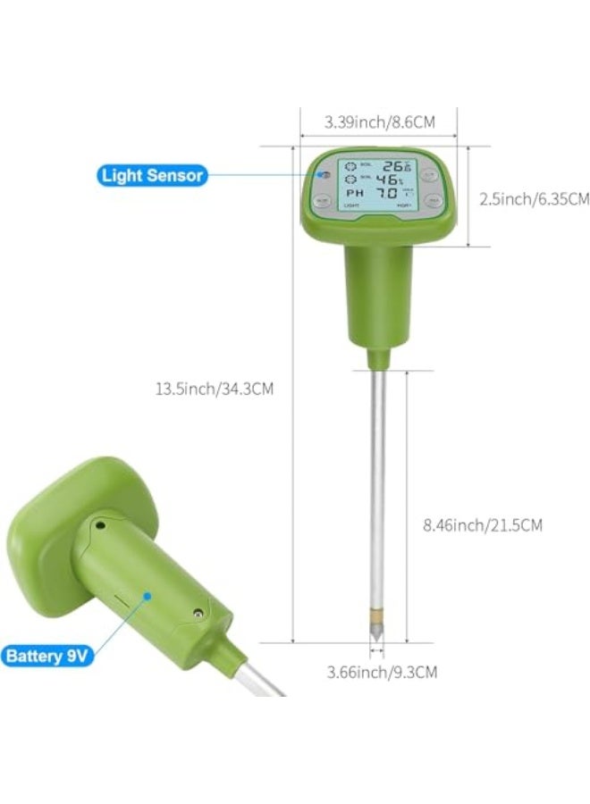 Generic 4-in-1 Soil Tester with Backlight LCD - Digital Ph Meter For Soil, Temperature, Sunlight | Gardening, Farming, Lawn Care & Indoor/Outdoor Plants,Soil Ph Meter For Garden  - Image 4