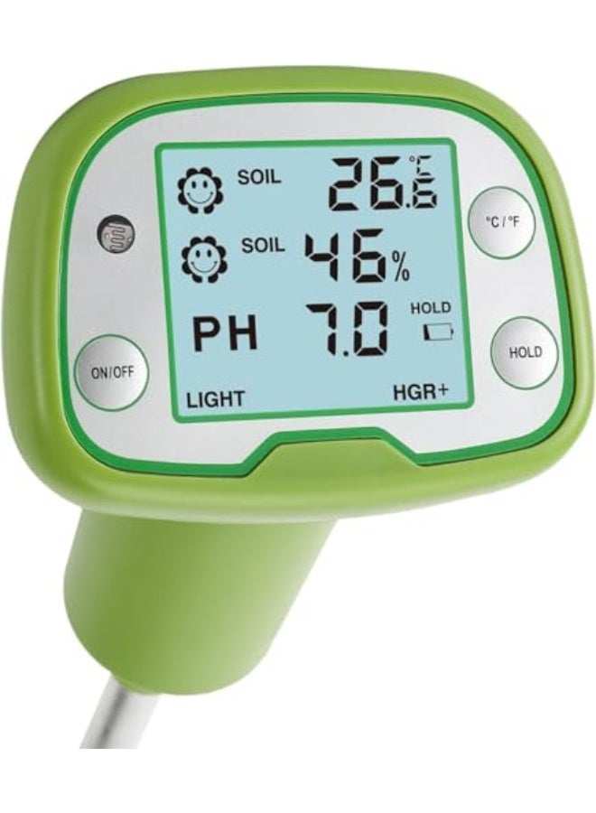 Generic 4-in-1 Soil Tester with Backlight LCD - Digital Ph Meter For Soil, Temperature, Sunlight | Gardening, Farming, Lawn Care & Indoor/Outdoor Plants,Soil Ph Meter For Garden  - Image 1
