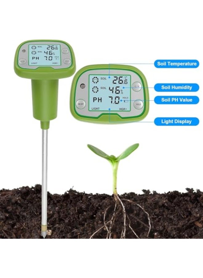 Generic 4-in-1 Soil Tester with Backlight LCD - Digital Ph Meter For Soil, Temperature, Sunlight | Gardening, Farming, Lawn Care & Indoor/Outdoor Plants,Soil Ph Meter For Garden  - Image 3