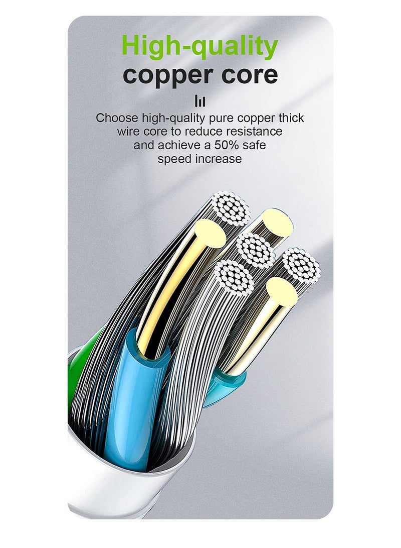 Cougar 60W  Type C to Type C Cable, PD Type C Fast Charging and Data Transfer Cable with Smart Chip, Durable PVC Cable for Compatible Smartphones, Tablets and Laptops, 1m, White - Image 5