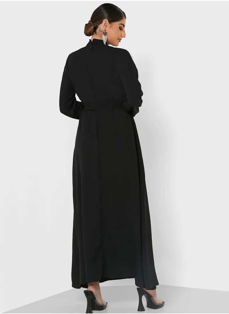 Khizana Puff Sleeve Solid Dress