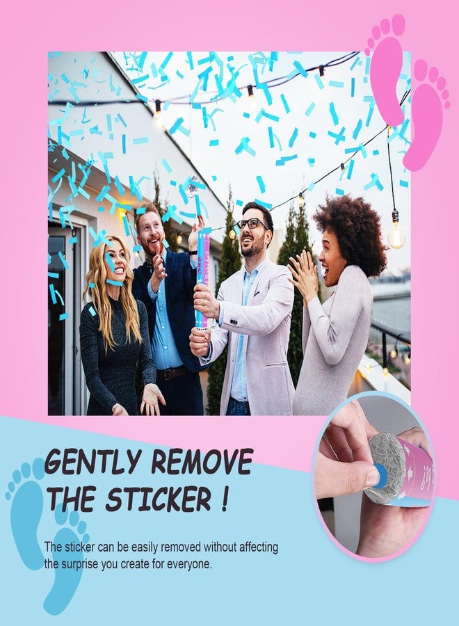POPUPARTY 2 Pack Gender Reveal Confetti Cannon | 1 Pink & 1 Blue - Biodegradable Confetti Party Supplies Poppers, Ideal for Baby Boy or Girl Gender Reveal Decoration - Image 4