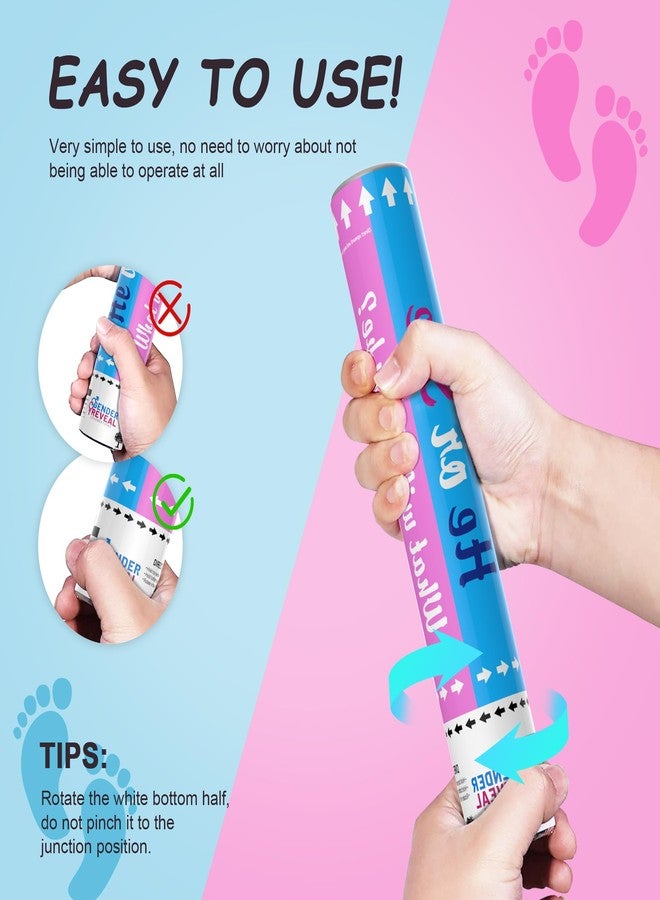 POPUPARTY 2 Pack Gender Reveal Confetti Cannon | 1 Pink & 1 Blue - Biodegradable Confetti Party Supplies Poppers, Ideal for Baby Boy or Girl Gender Reveal Decoration - Image 5