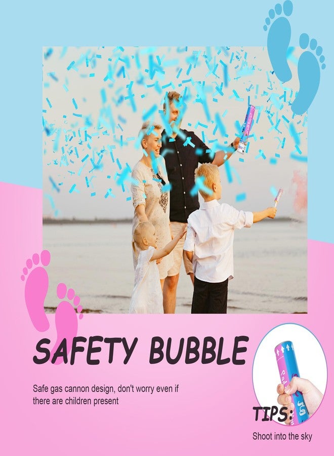 POPUPARTY 2 Pack Gender Reveal Confetti Cannon | 1 Pink & 1 Blue - Biodegradable Confetti Party Supplies Poppers, Ideal for Baby Boy or Girl Gender Reveal Decoration - Image 3