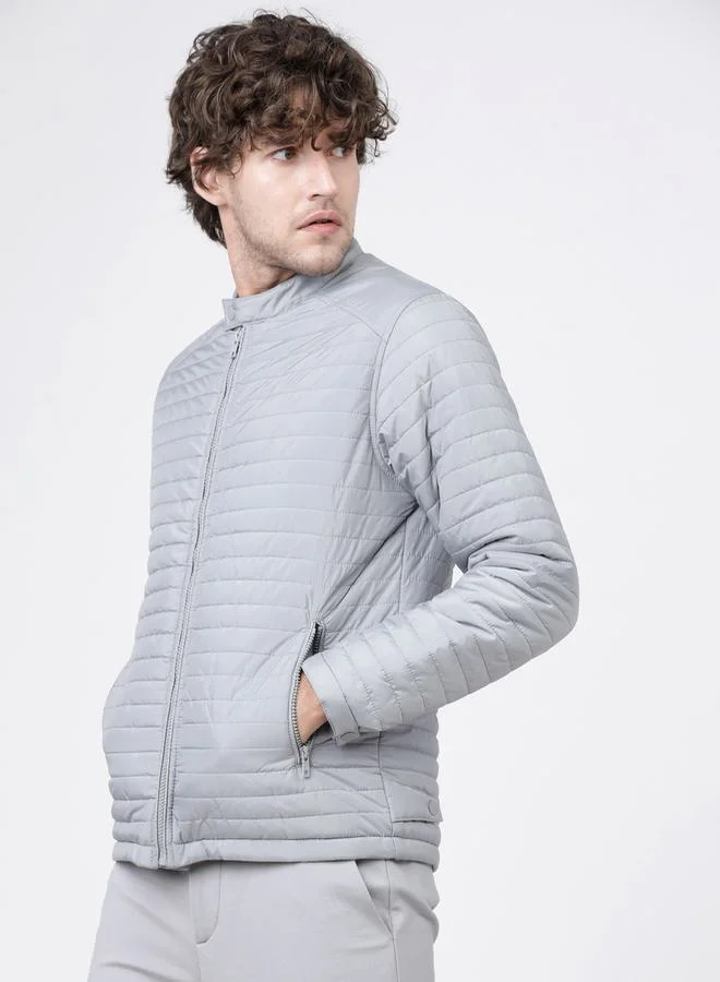 HIGHLANDER Solid Puffer Jacket With Zip Closure by Styli