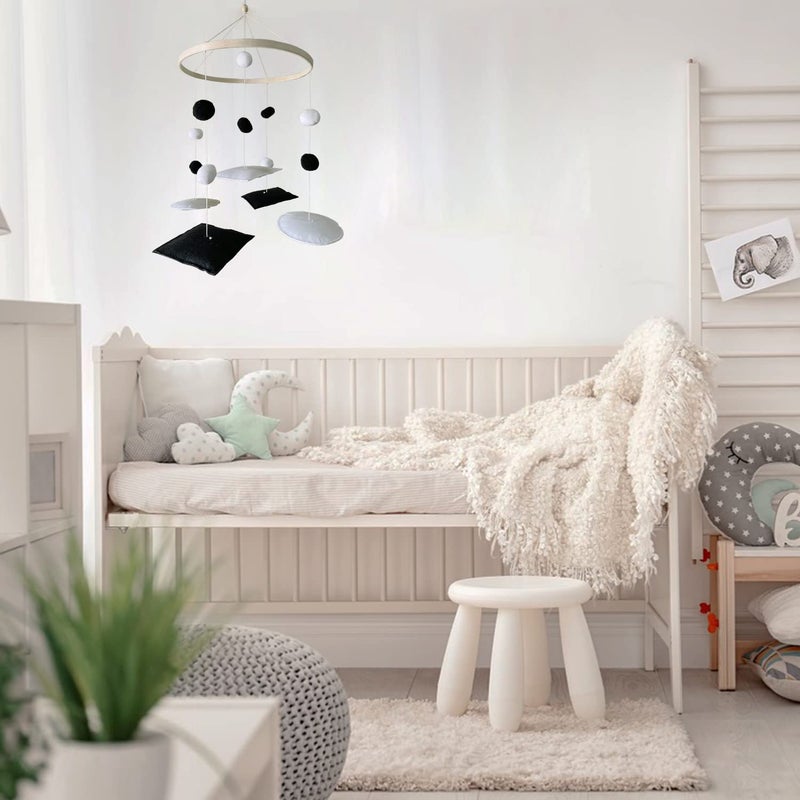 Vlokup Montessori Mobile, Black and White Mobile for Baby, Woodland Baby Crib Mobile for Boys Girls, Neutral Nursery Mobile High Contrast Mobile for Pack N Play, Nursery Decor Woodland - Image 5