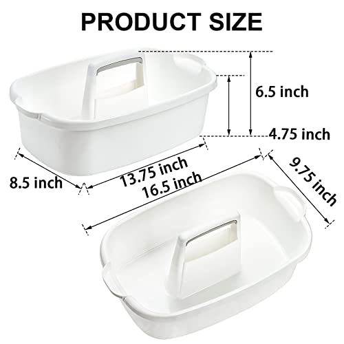 TOPZEA 2 Pack Cleaning Supplies Caddy Large Plastic Cleaning Supply Organizer Bucket with Handle Portable Housekeeping Shower Tote Caddy Under Sink Tool Storage Baskets for Dorm Bathroom Household - Image 3