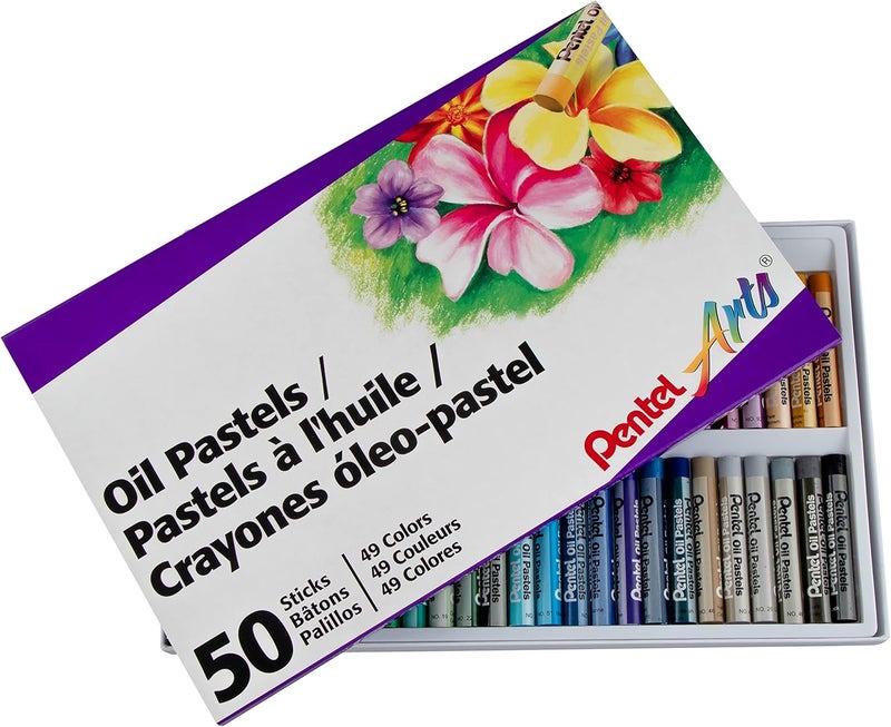 Pentel Arts Oil Pastels, 50 Color Set (Phn-50) - Image 1