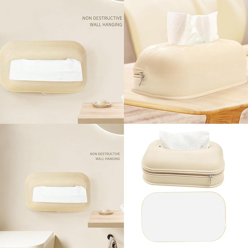 Yellow Silicone Tissue Box Holder High Elastic Food Grade Material Home Decoration - Image 3