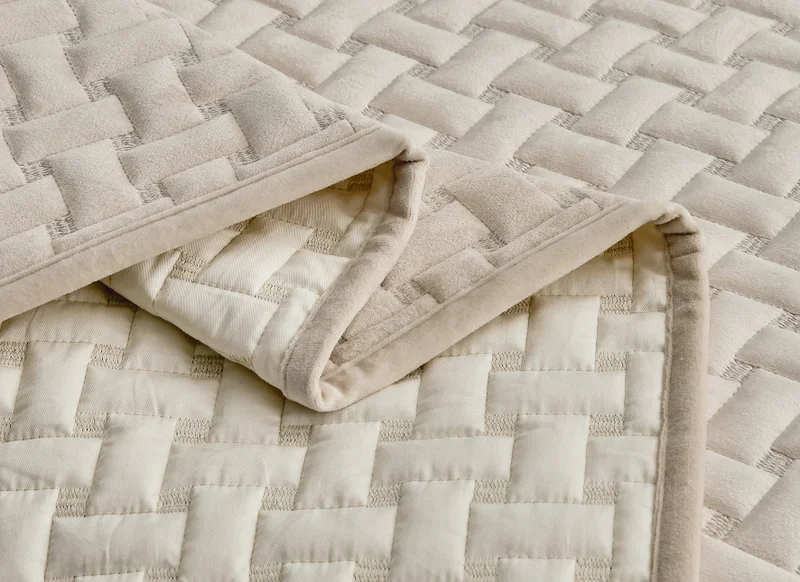 DWELL Dwell-Caylene Bedspread - 3 Pc Set-Bedspread 260 x 240 CM Pillow case 50 x 80 CM-Beige