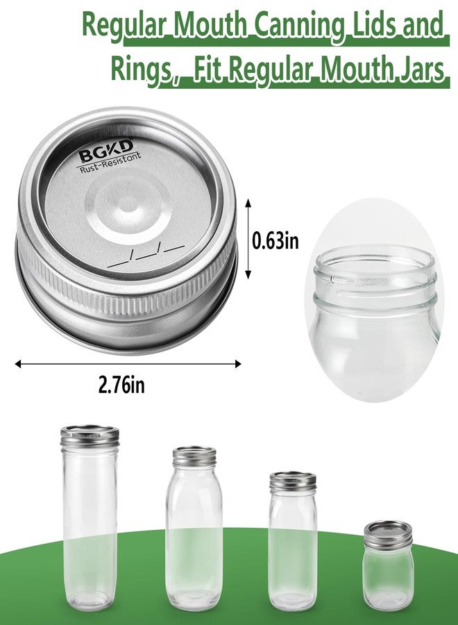 BGKD 48pcs Regular Mouth Mason Jar Lids and Rings, Canning Lids Regular Mouth Lids with Bands for Ball or Kerr, Rust-Proof Small Mouth Mason Jars Lid - Image 2