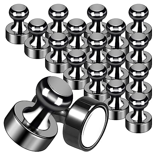 GOOZADA 20Pack Strong Magnets for Refrigerator Neodymium Fridge Magnets Adult Magnets for Dry Erase Board Lockers Whiteboard Kitchen Home Office Classroom Black - Image 1