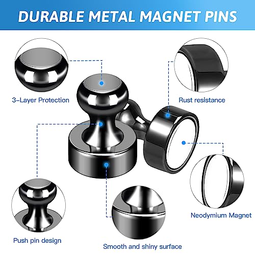 GOOZADA 20Pack Strong Magnets for Refrigerator Neodymium Fridge Magnets Adult Magnets for Dry Erase Board Lockers Whiteboard Kitchen Home Office Classroom Black - Image 4