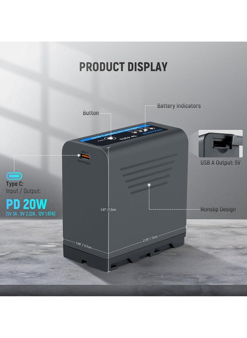 NEEWER NP-F970 7800mAh Rechargeable Battery with Type-C Power Port TP-F970 X2 (Grey) – Dual Pack - Image 2