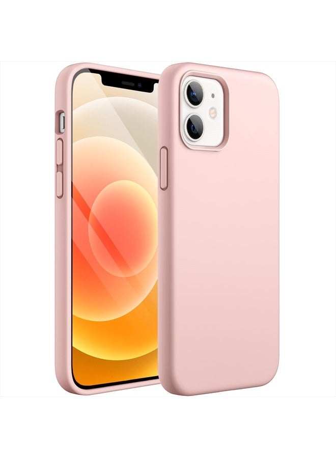 Jetech Silicone Case for iPhone 12/12 Pro 6.1-Inch, Silky-Soft Touch Full-Body Protective Phone Case, Shockproof Cover with Microfiber Lining (Pink) - Image 1