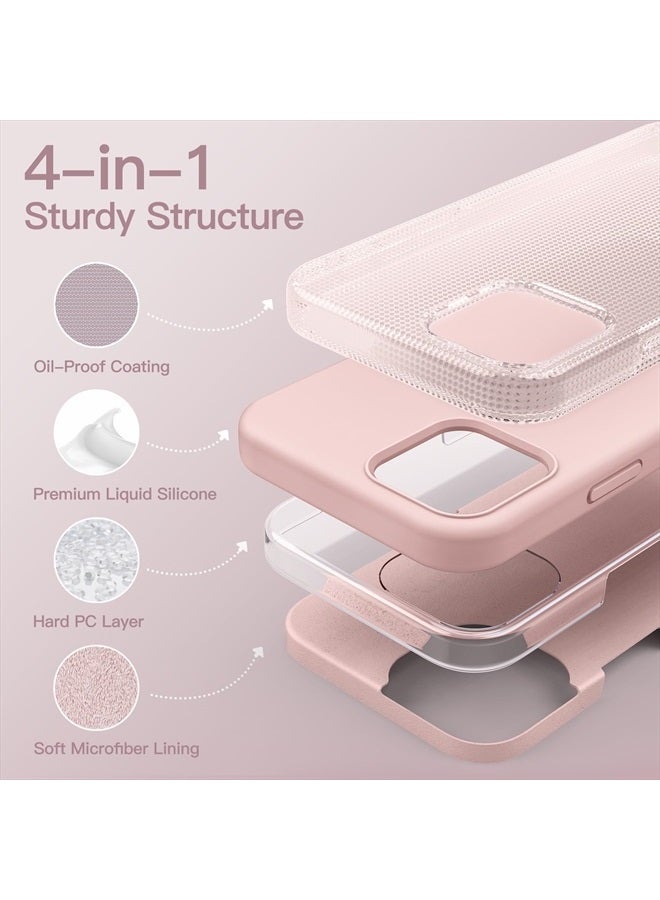 Jetech Silicone Case for iPhone 12/12 Pro 6.1-Inch, Silky-Soft Touch Full-Body Protective Phone Case, Shockproof Cover with Microfiber Lining (Pink) - Image 3