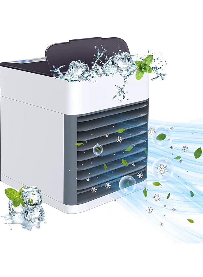 صاروخ فلاير مكيف هواء صغير محمول من Rocket Flyer ، مبرد هواء تبخيري صغير 3 في 1 ، مبرد هواء شخصي قابل لإعادة الشحن ببطارية 1500 مللي أمبير في الساعة مع مرطب ، 3 سرعات ، مروحة مكتب صامتة لمكتب الغرفة - Image 1